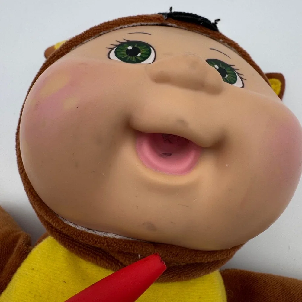 Cabbage Patch Kids Cuties Cow Plush Doll Brown Yellow Costume Green‎ Eyes